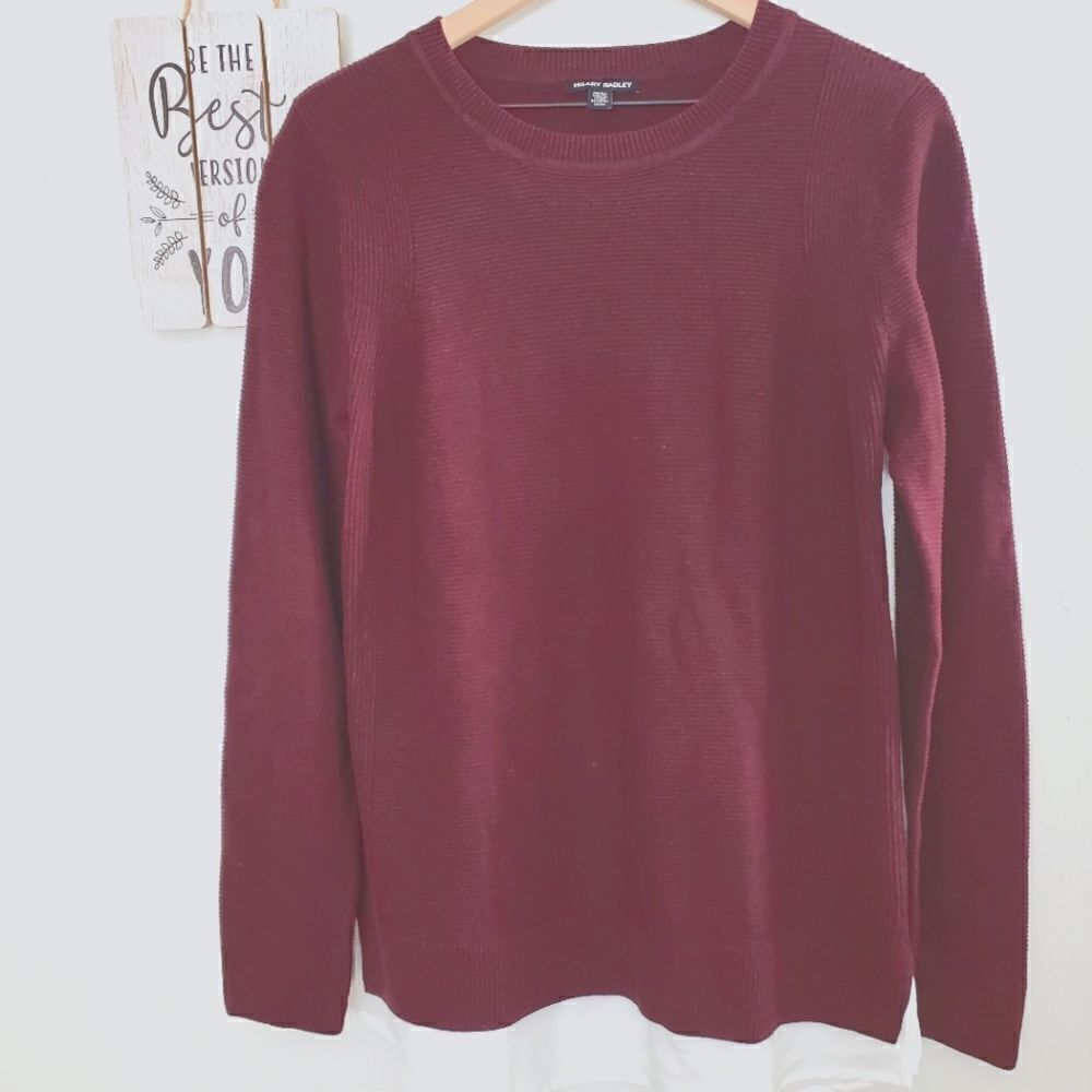 Women's Hilary Radley 2fer Heather Wine Size Medium Sweater